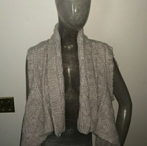 Silver Jeans Oatmeal Thick Knit Cable Open Vest